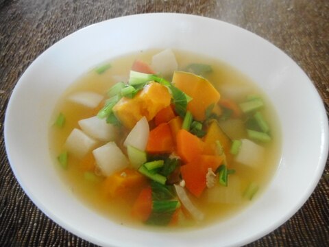 カブとカボチャの野菜スープ